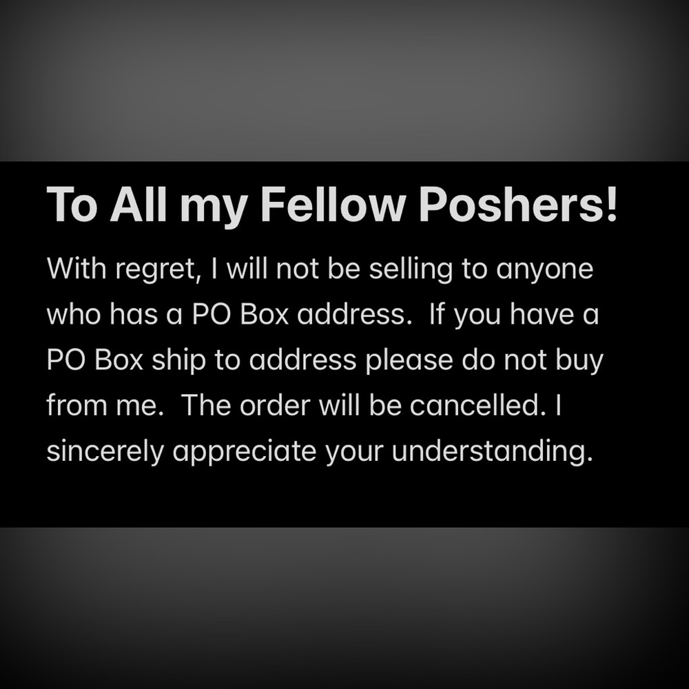 I DO NOT ship to PO Boxes